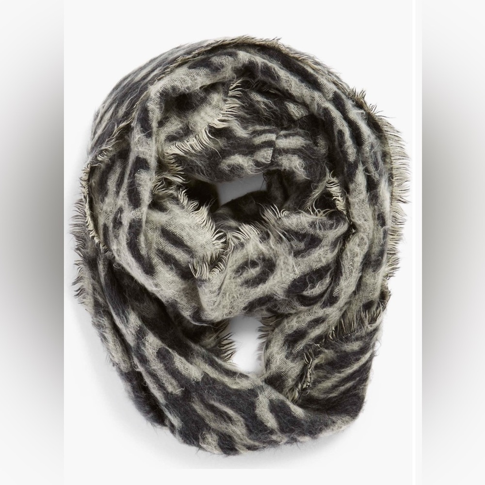 Leopard print woven infinity scarf